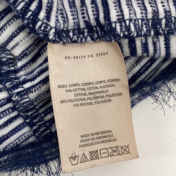 Anthropologie Vanessa Virginia Indira Textured Fringe Tank‎ Back Zip Navy XS - Picture 11 of 13